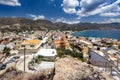 Panorama of Paleochora town, located in western part of Crete island, Greece Royalty Free Stock Photo