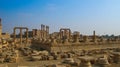 Panorama of Palmyra columns, Tetrapylon ancient city destroyed by ISIS Syria