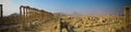 Panorama of Palmyra columns and ancient city, destroyed now, Syria