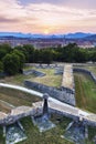 Panorama of Pamplona at sunset