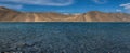 Panorama of Pangong lake in leh,ladakh india.