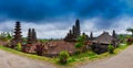 Panorama Panorama Roofs in Pura Besakih Temple in Bali Island, Indonesia Royalty Free Stock Photo