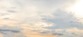 Panorama or panoramic photo of blue sky and white clouds or cloudscape. Royalty Free Stock Photo