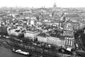 Panorama Paris from above in France a black and white photo