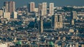 Panorama of Paris aerial timelapse, France. Top view from Montmartre viewpoint. Royalty Free Stock Photo