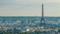 Panorama of Paris aerial timelapse, France. Top view from Montmartre viewpoint. Royalty Free Stock Photo