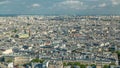 Panorama of Paris aerial timelapse, France. Top view from Montmartre viewpoint. Royalty Free Stock Photo