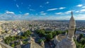 Panorama of Paris aerial timelapse, France. Top view from Montmartre viewpoint. Royalty Free Stock Photo