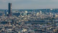 Panorama of Paris aerial timelapse, France. Top view from Montmartre viewpoint. Royalty Free Stock Photo