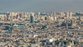 Panorama of Paris aerial timelapse, France. Top view from Montmartre viewpoint. Royalty Free Stock Photo