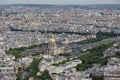 Panorama of Paris with Aerial view at Dome des Invalides Royalty Free Stock Photo