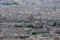 Panorama of Paris with Aerial view at Notre Dame Royalty Free Stock Photo