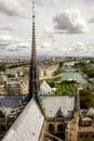 Panorama of Paris from the cathedral tower Notre Dame de Paris. Royalty Free Stock Photo