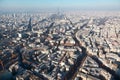 Panorama of Paris with eiffel tower at winter Royalty Free Stock Photo