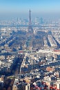 Panorama of Paris with eiffel tower at winter Royalty Free Stock Photo