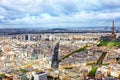 Panorama of Paris from the Montparnasse Tower. France. Royalty Free Stock Photo