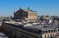 Panorama of Paris - Opera Garnier in the background. View from Printemps store. Royalty Free Stock Photo