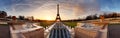 Panorama of Paris at sunrise with Eiffel tower Royalty Free Stock Photo