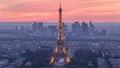 Panorama of Paris after sunset day to night timelapse. Eiffel tower view from montparnasse building in Paris - France Royalty Free Stock Photo