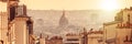 Panorama of Paris, view on Dome des Invalides from the hill of Montmartre in Paris France Royalty Free Stock Photo