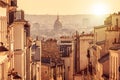 Panorama of Paris, view from the hill of Montmartre, in Paris France