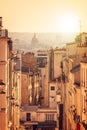 Panorama of Paris, view from the hill of Montmartre in Paris France Royalty Free Stock Photo