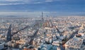 Panorama of Paris in winter afternoon Royalty Free Stock Photo