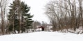 Panorama of the park containing Shaeffer Campbell Covered Bridge