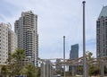 Panorama and Park in Downtown San Diego at the Pacific, California Royalty Free Stock Photo