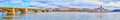 Panorama with Parliament, Danube River and Margaret Bridge, Budapest, Hungary Royalty Free Stock Photo