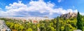 Panorama of Parthenon construction in Acropolis Hill, Athens, Royalty Free Stock Photo