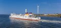 Panorama of the passenger ferry between Borkum island and German