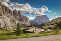 panorama of passo Gardena Royalty Free Stock Photo