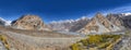 Panorama on Passu glacier. Royalty Free Stock Photo