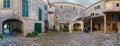 Panorama patio in an old spanish house Royalty Free Stock Photo