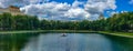 Panorama of the Patriarch pond in Moscow, Russia