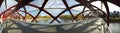 Panorama of the Peace Bridge in Calgary, Canada