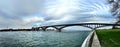 Panorama of the Peace Bridge, Fort Erie-Buffalo Royalty Free Stock Photo