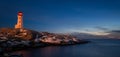 Panorama Peggys Cove's Lighthouse at Dusk