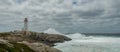 Panorama of Peggys Cove's Lighthouse at Storm