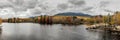 Panorama of Penobscot River & Mount Katahdin Royalty Free Stock Photo