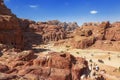 Panorama of Petra in Jordan - ancient city, capital of the Edomites , and later the capital of the Nabataean Kingdom., tourist att