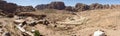 Panorama of Petra with street of facades and colonnaded street in Petra