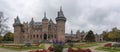 Panorama photo from the Great Cour with a view of the main entrance of De Haar Castle