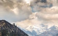 Panorama photo of Sacra of Saint Michael, Piedmont, Turin, Italy Royalty Free Stock Photo