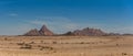 Panorama photo of the Spitzkoppe in the Erongo Mountains, Namibia Royalty Free Stock Photo