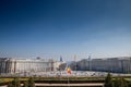 Panorama of the Piata constitutiei, constitution square, in Bucharest Romania, seen from Palace of Parliament, with panorama over Royalty Free Stock Photo