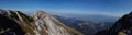 Panorama from Piatra Craiului Mountains Royalty Free Stock Photo
