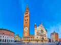 Panorama of Cremona Cathedral and Baptistery, Italy Royalty Free Stock Photo