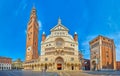 The medieval Cathedral and Baptistery, Cremona, Italy